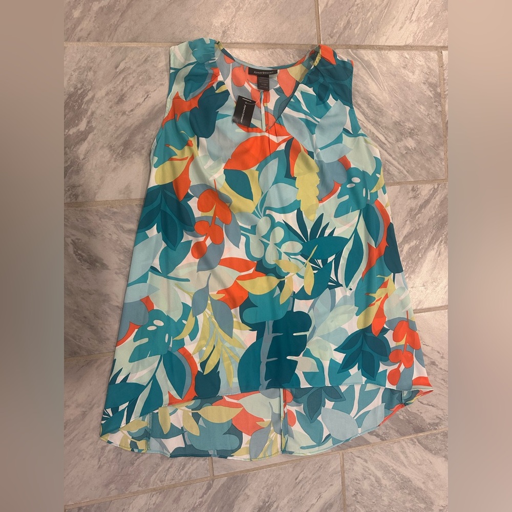 NWT Ashley Stewart Womens Multicolored Blouse Size 10/12W